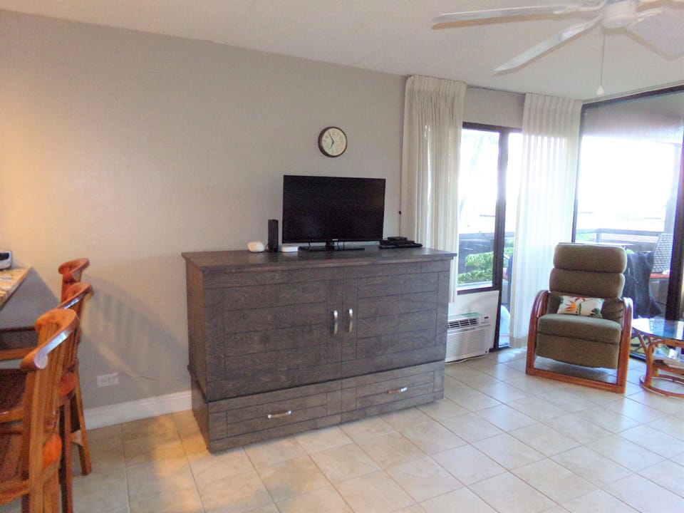 New cabinet style murphy bed.  Wonderful cooling gel memory foam mattress.
