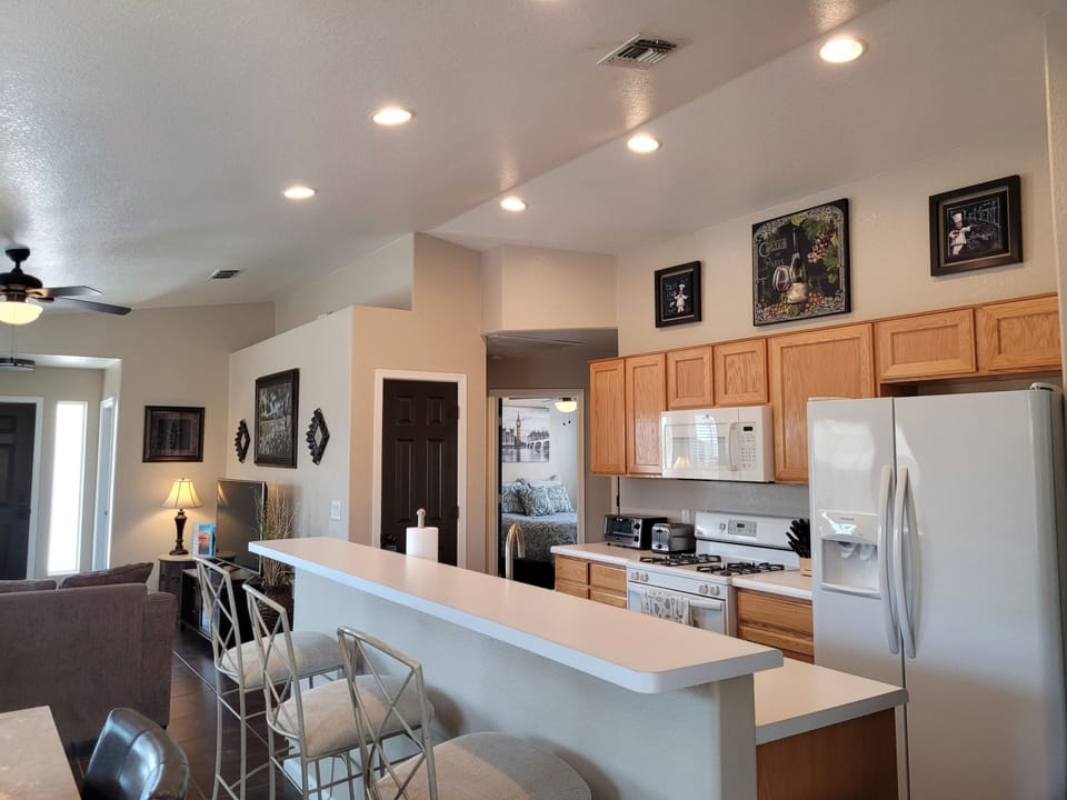 Kitchen, Well Stocked With the Necessities.