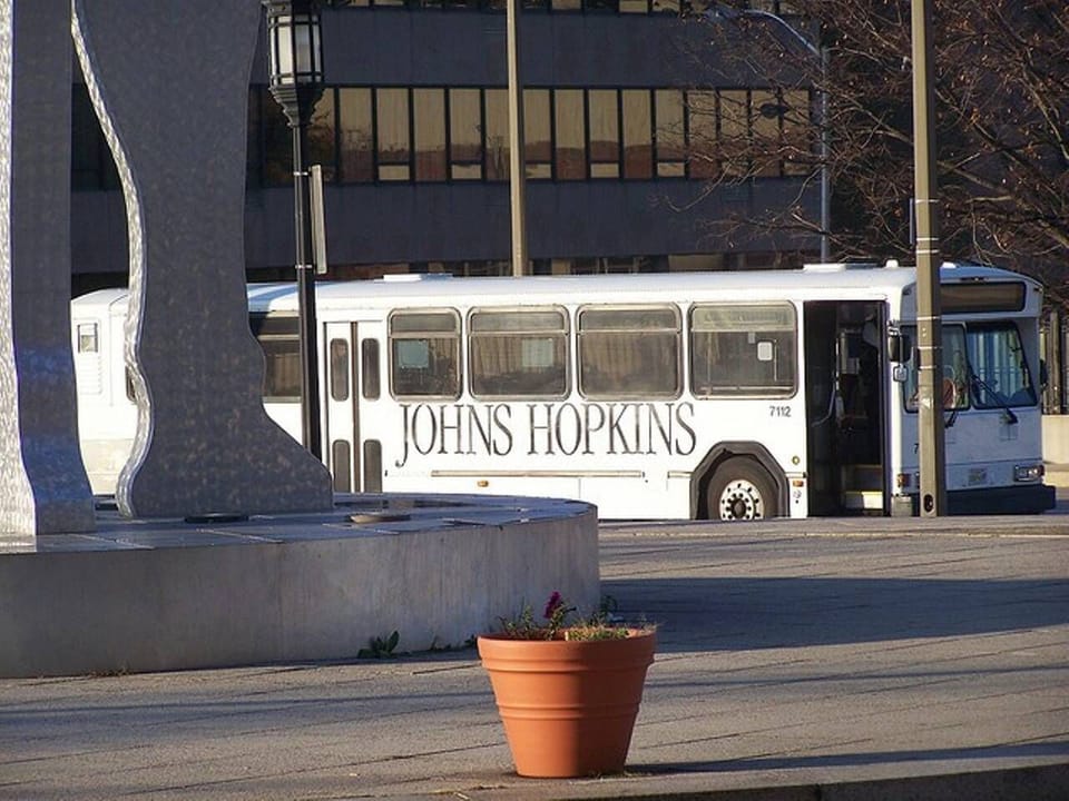 The Hopkins Shuttle has stops nearby that will take students and staff to campus