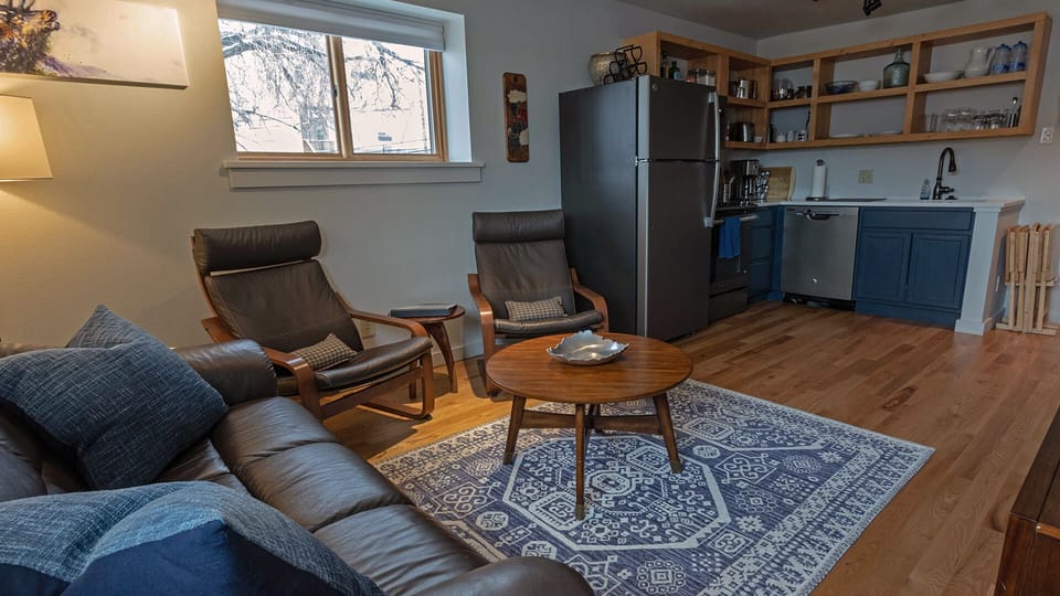 Open living room and kitchen