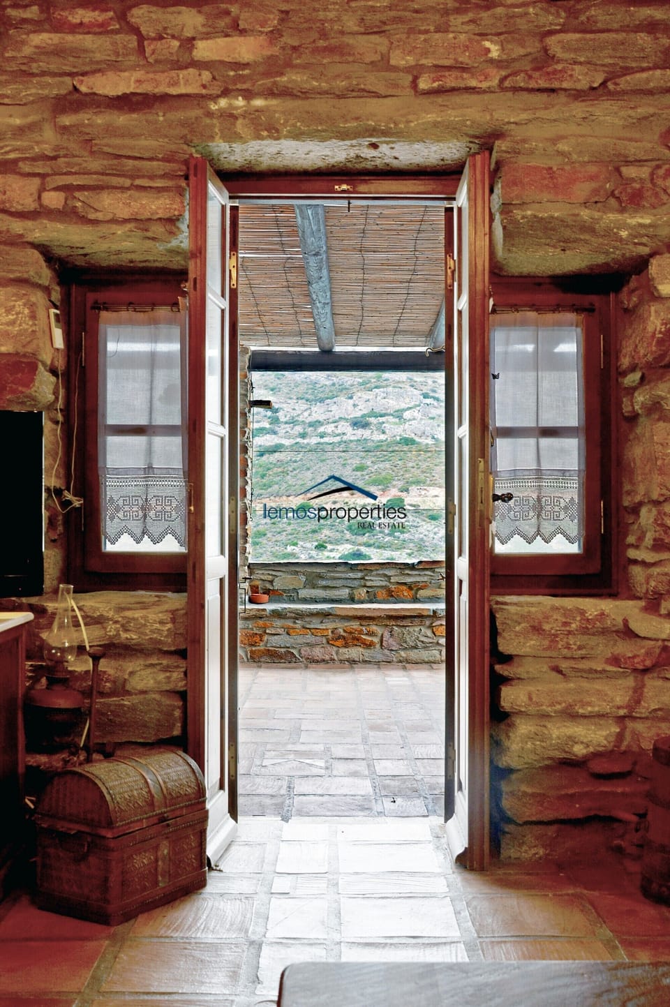 The balcon door leading to one of the verandas