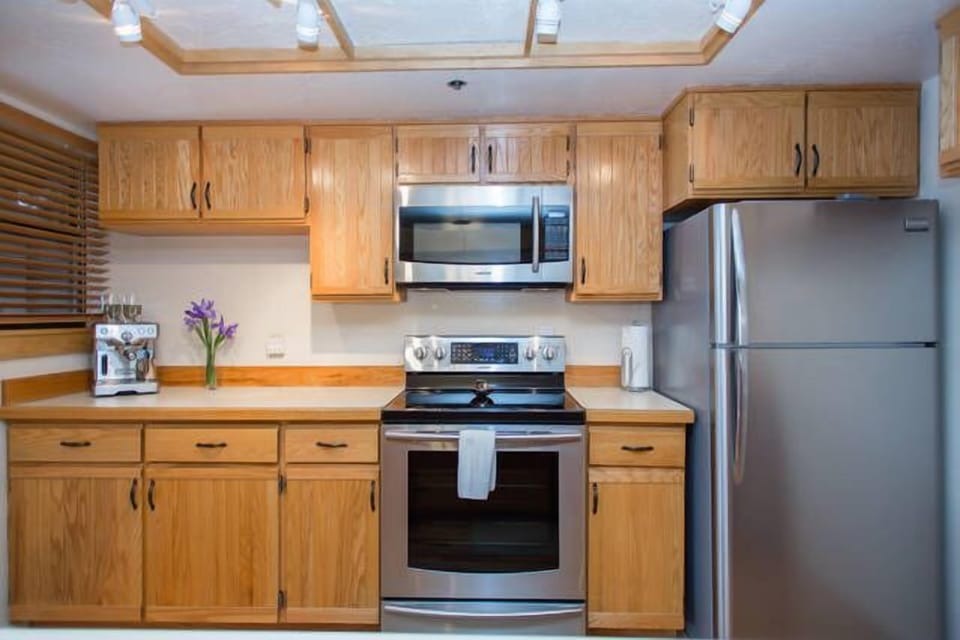 Brand new, top of the line appliances, and espresso maker.