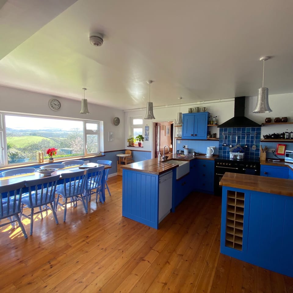 plenty of room for social gatherings in the kitchen