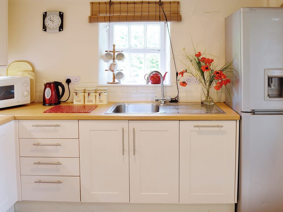 Great kitchen with wooden worktops | Dunlappie Lodge, Edzell, near Brechin