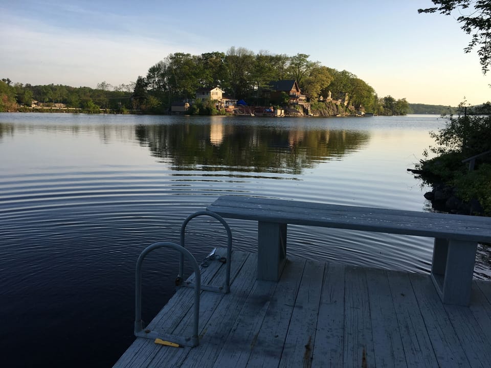 Dock & up-lake view at daybreak.