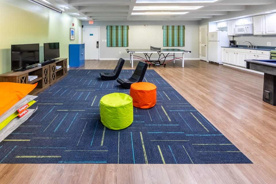 Kids will love the games room.