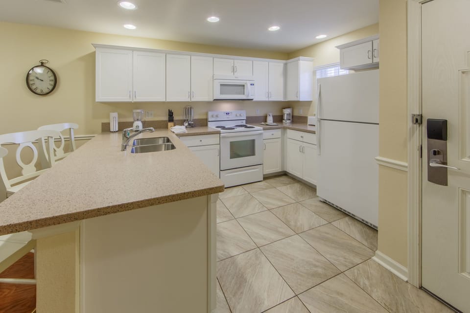 Prepare a meal in the equipped kitchen.