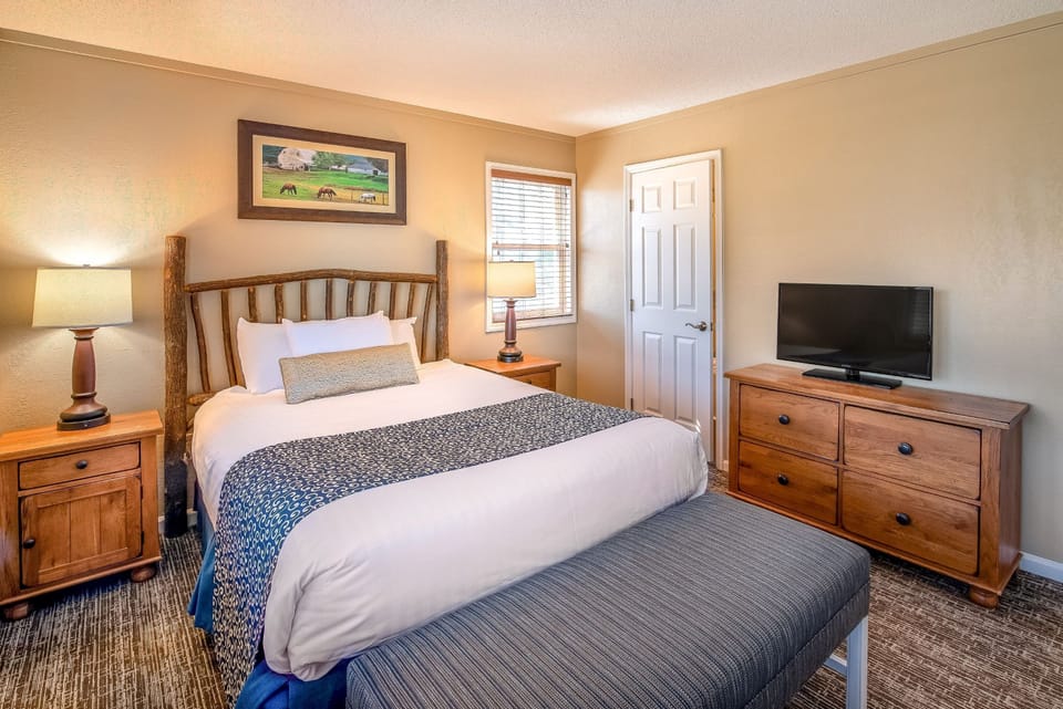 Drift to sleep in a comfortable bed after a wonderful day outside.