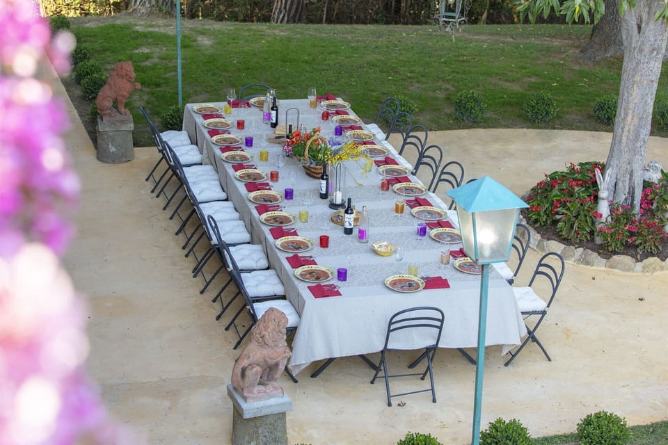 Outdoor banquet area