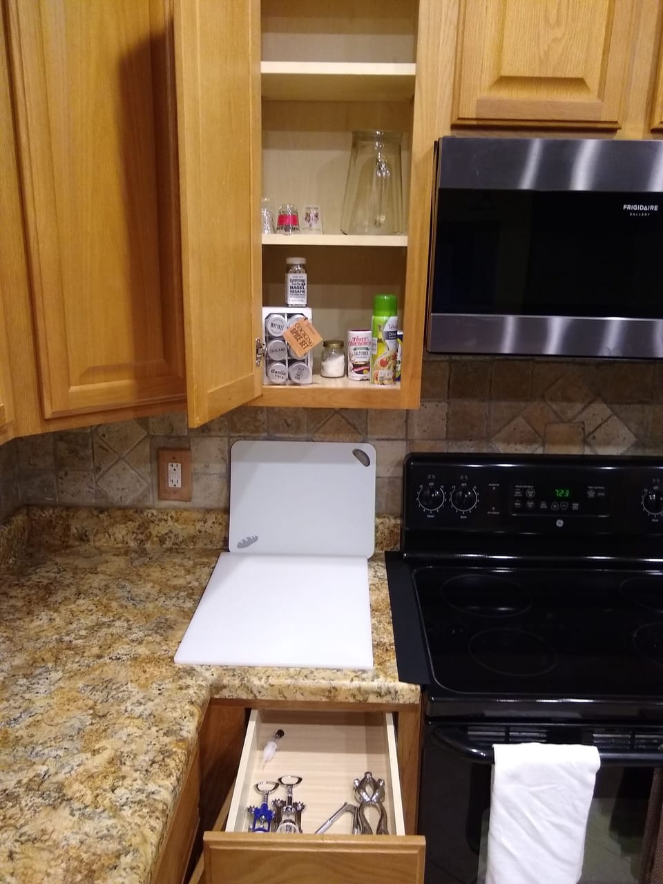 Shot Glasses, Pitcher, Basic Spices, & Spray Oil; Cutting Boards; Cork Screws