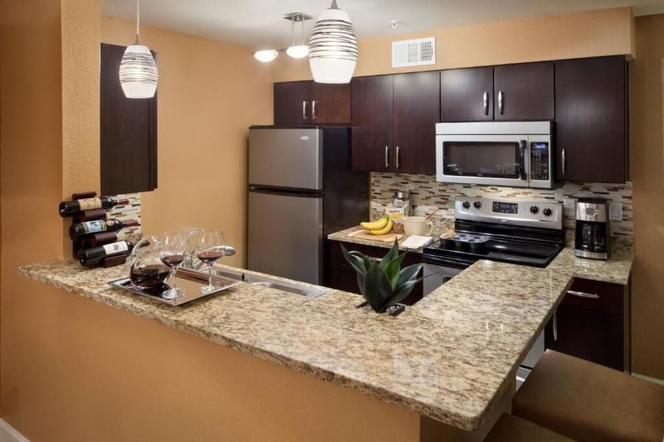 Prepare a meal in the equipped kitchen.
