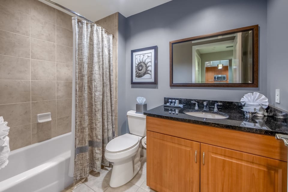 Bright bathrooms are refreshing after a day of adventure.