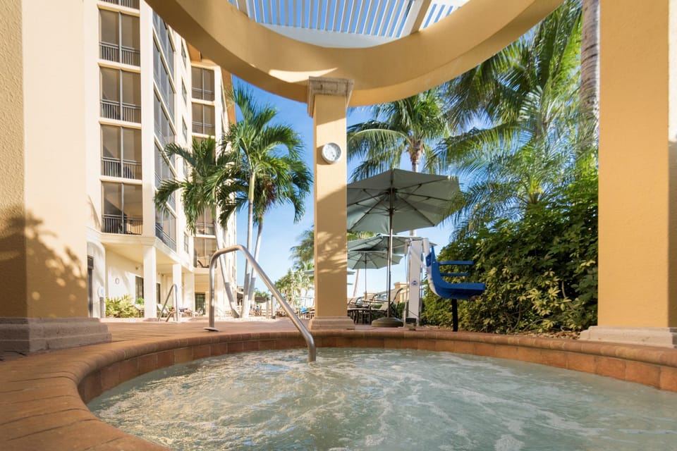 Relax in the hot tub.
