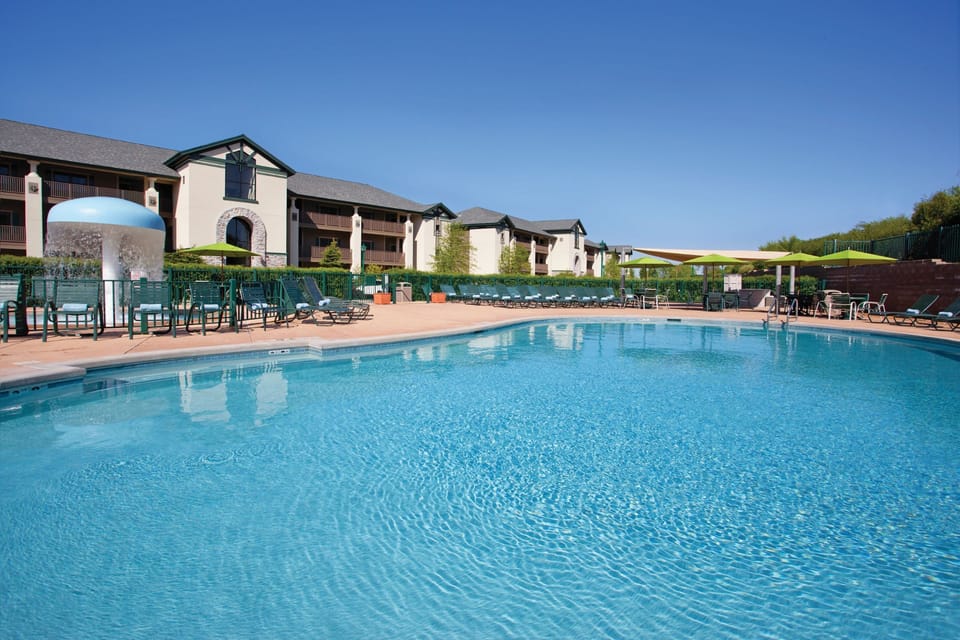 Take in gorgeous views while lounging around the on-site outdoor pool.