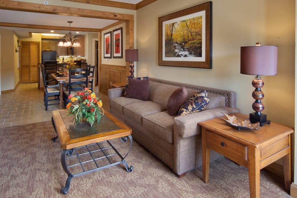 Sink into the cozy sofa after a day exploring the area.