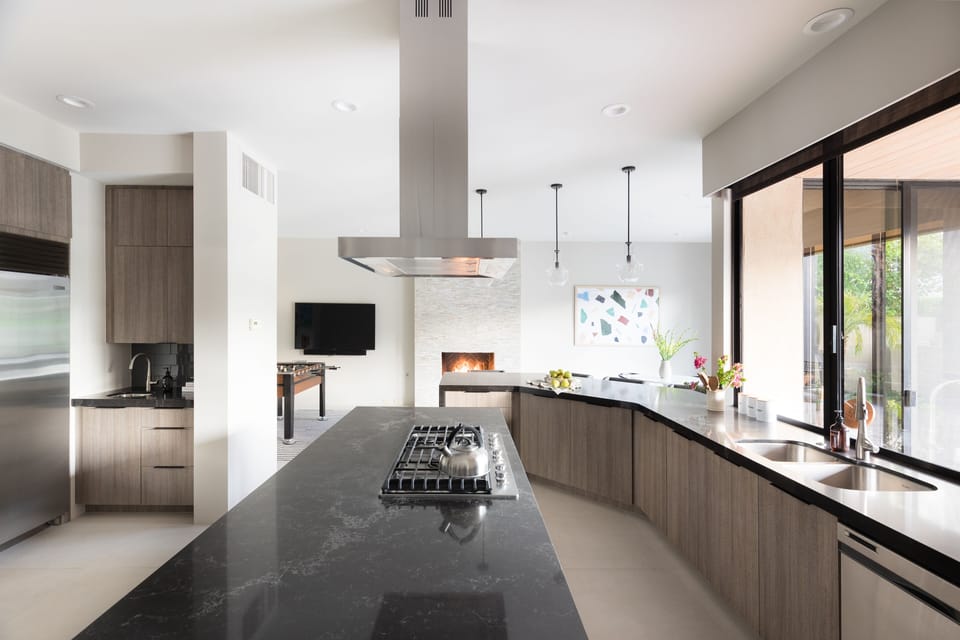 Kitchen. With an island.