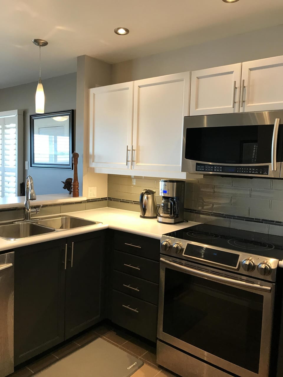 Renovated kitchen with new appliances and lots of light