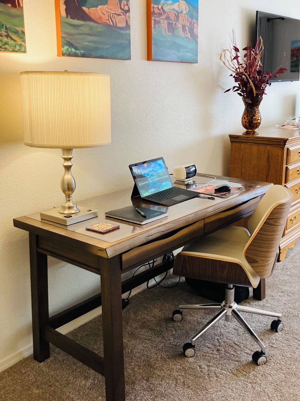 Work space in master bedroom