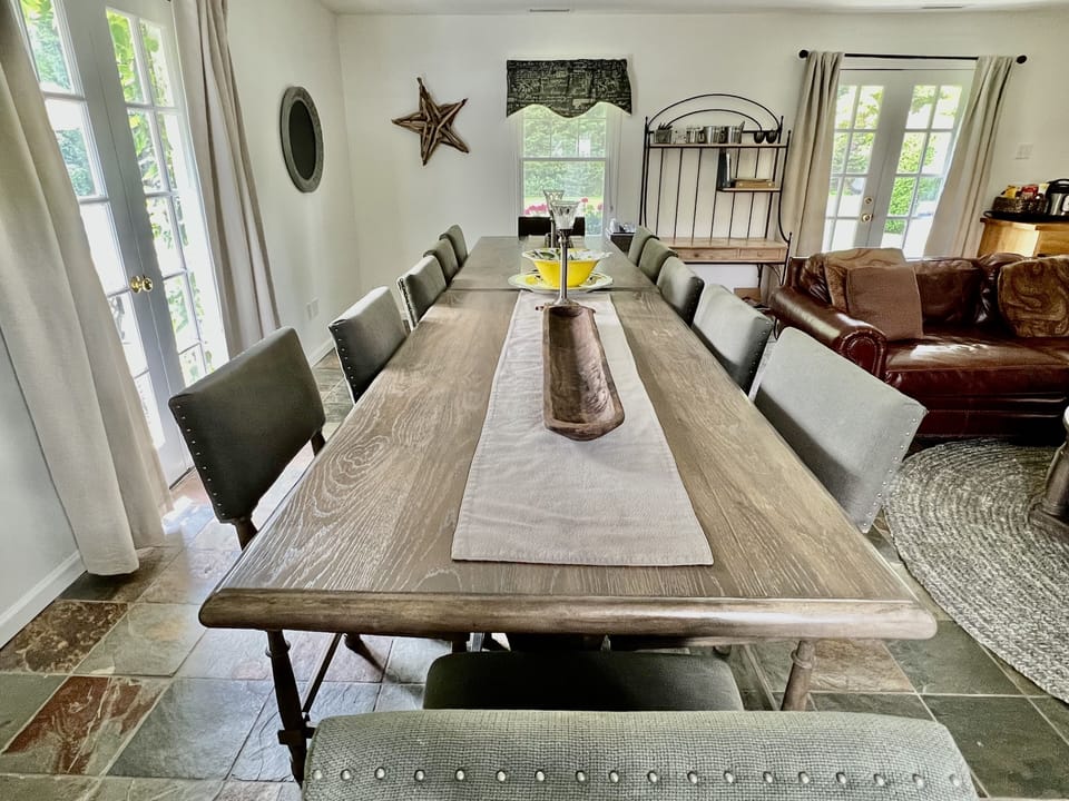 Custom Lillian August dining area seats 12