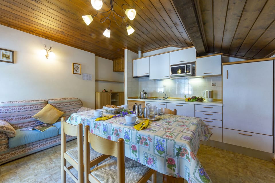 Living room with open plan kitchen