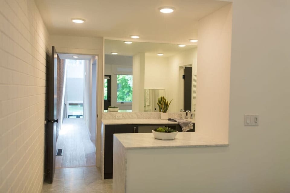 King bedroom is located on the upper level at the end of the hall with a Private bathroom