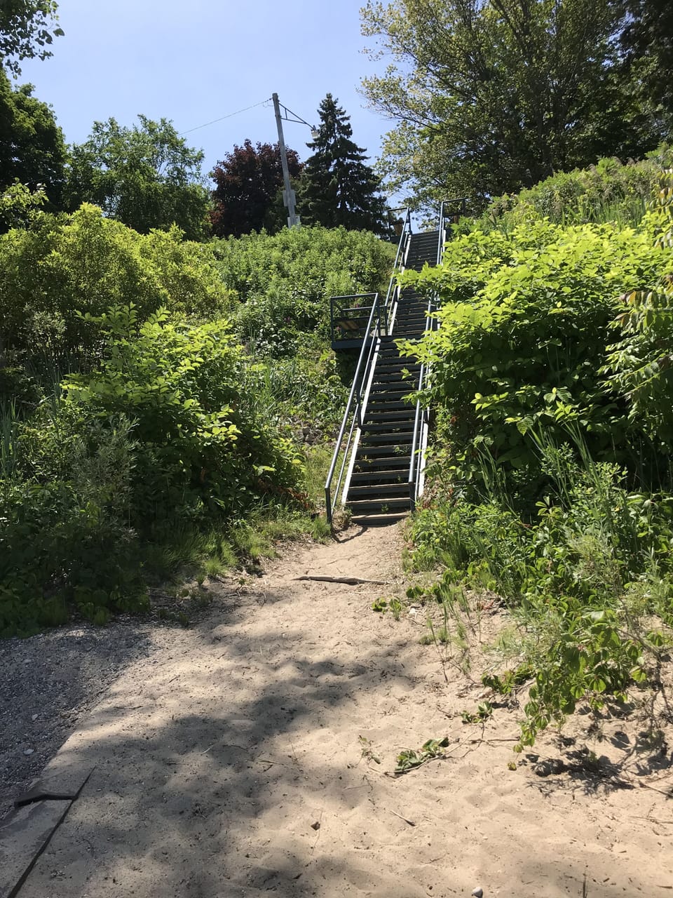 Stairs down to lake 