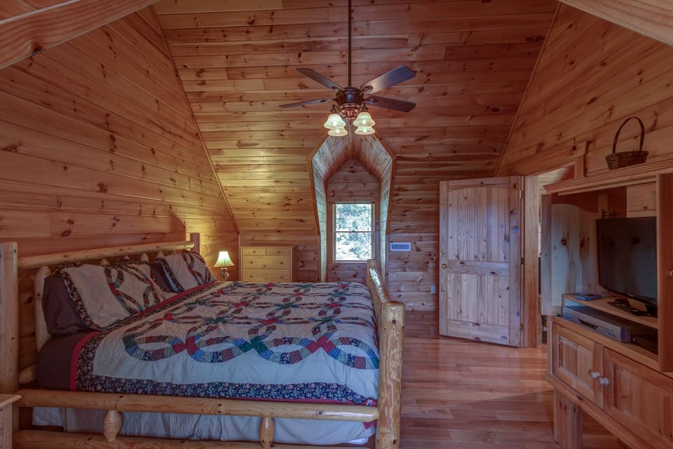 One of two upstairs King bedrooms.

The bedrooms are mirror images/sizes of one another.