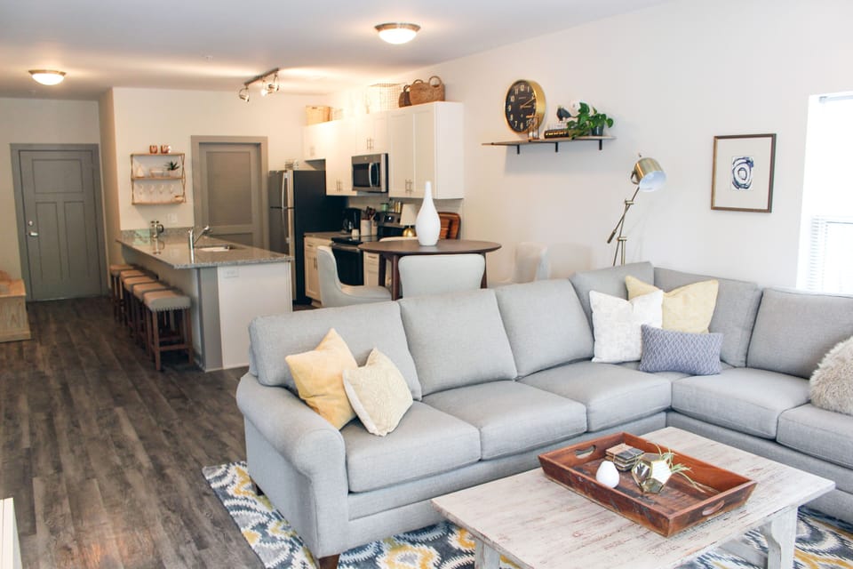 Open concepts allows your group space in a single living space 