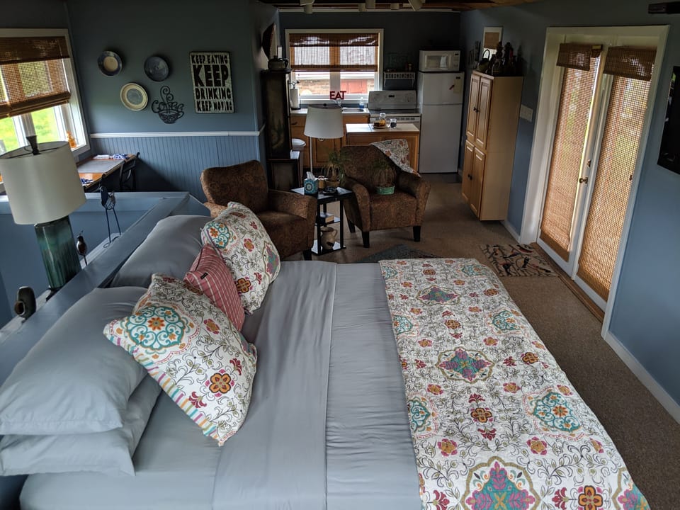 With a king size bed. 