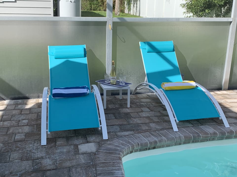 Tanning on the new lounge chairs