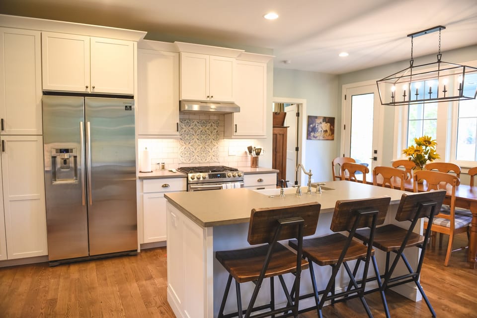 Brand new appliances include a gas range, stainless refrigerator & dishwasher.