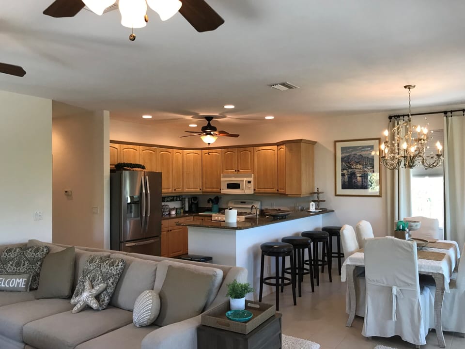Kitchen, Dining, Living