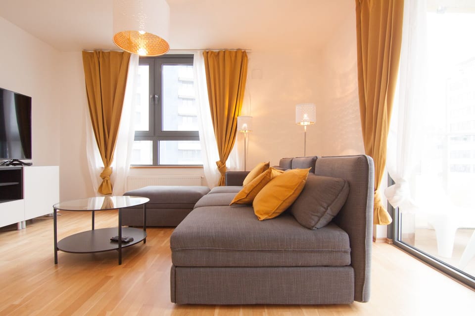 Living area with 2 sofa beds