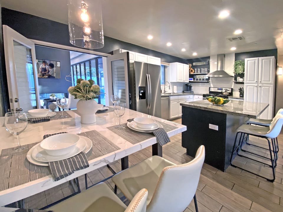 Spacious indoor dining