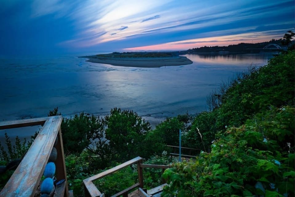 view from the private stairs to the beach