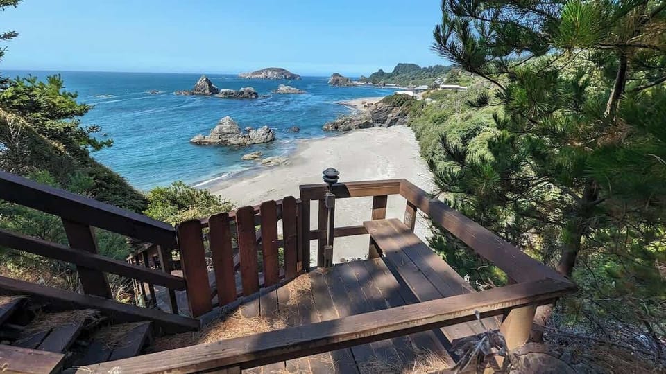 These are our private cliffside stairs to beach below.