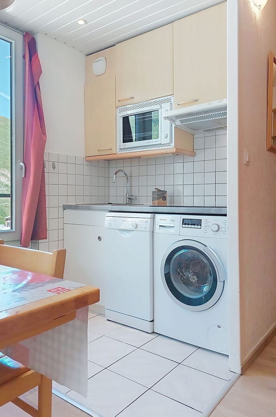 Washing Machine, Major Appliance, Clothes Dryer, Laundry Room, Flooring, Interior Design, Floor, Plumbing Fixture, Room, Sink