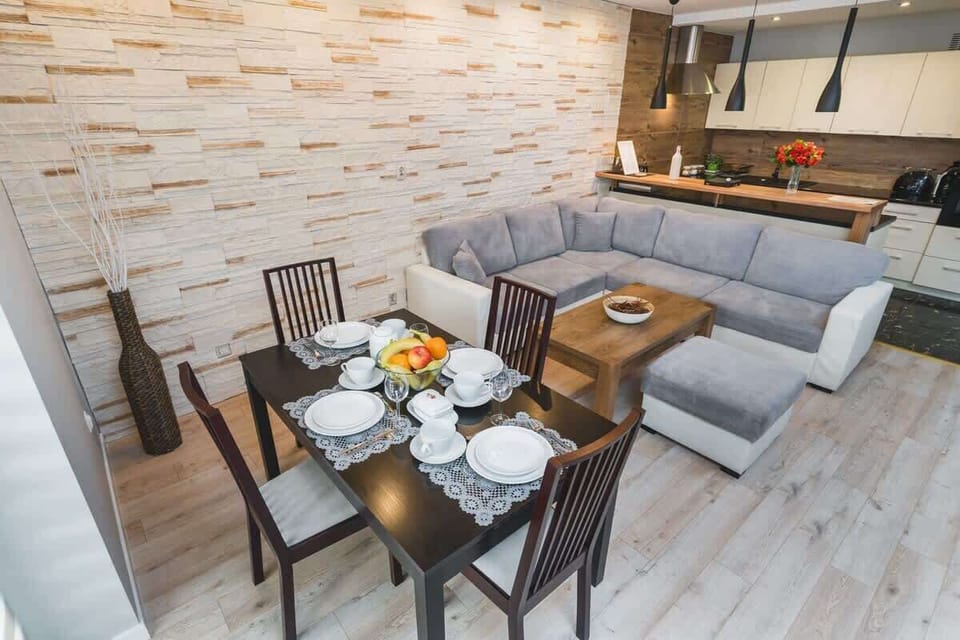 Dining table in the living room. 