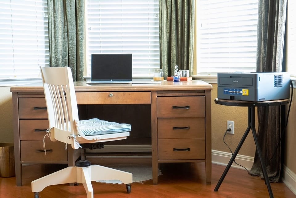 Desk and printer