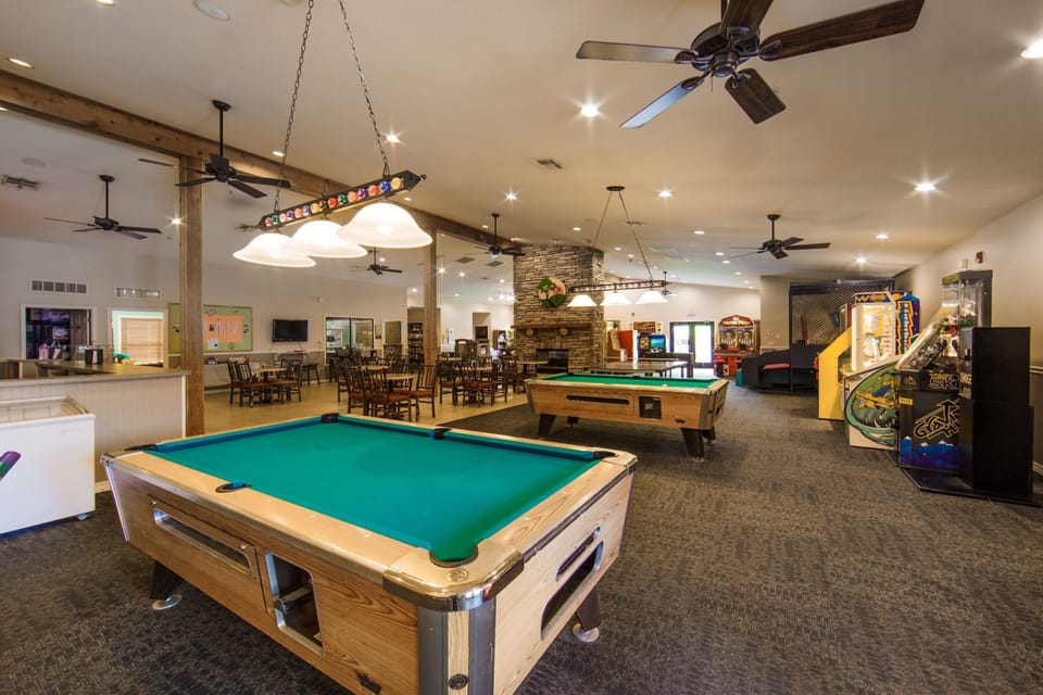 Shoot some pool with your group in the cozy billiards lounge.