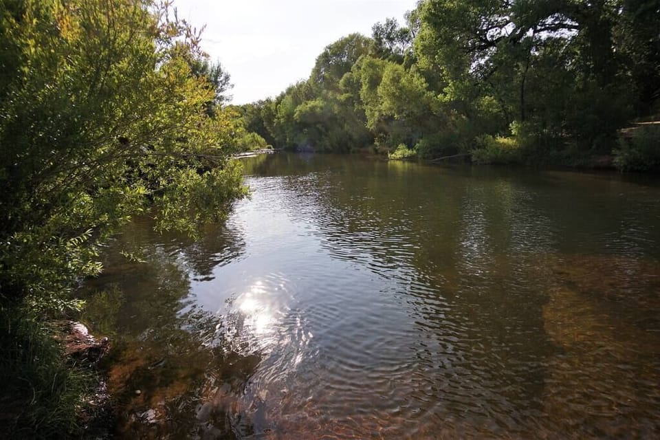 The local watering hole (Oak Creek) calls. 12 minute drive, 6' deep and free!