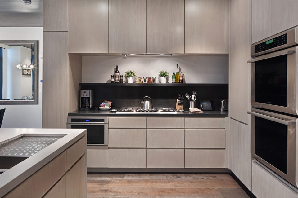 Chef's kitchen with Thermador appliances, 5 burner gas stove, double oven + more