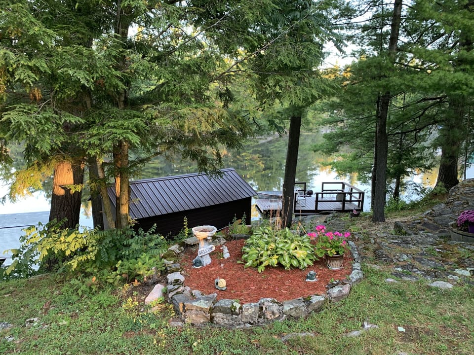 Peaceful Waterfront View from the Side Yard.