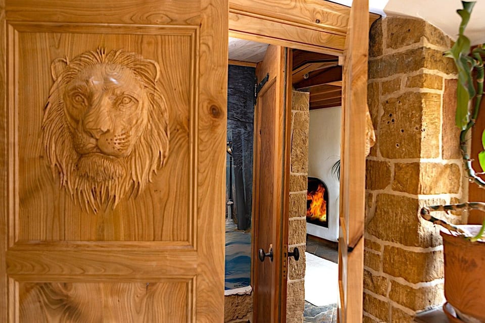 The secret doorway between the two cotatges hidden in the wardrobe