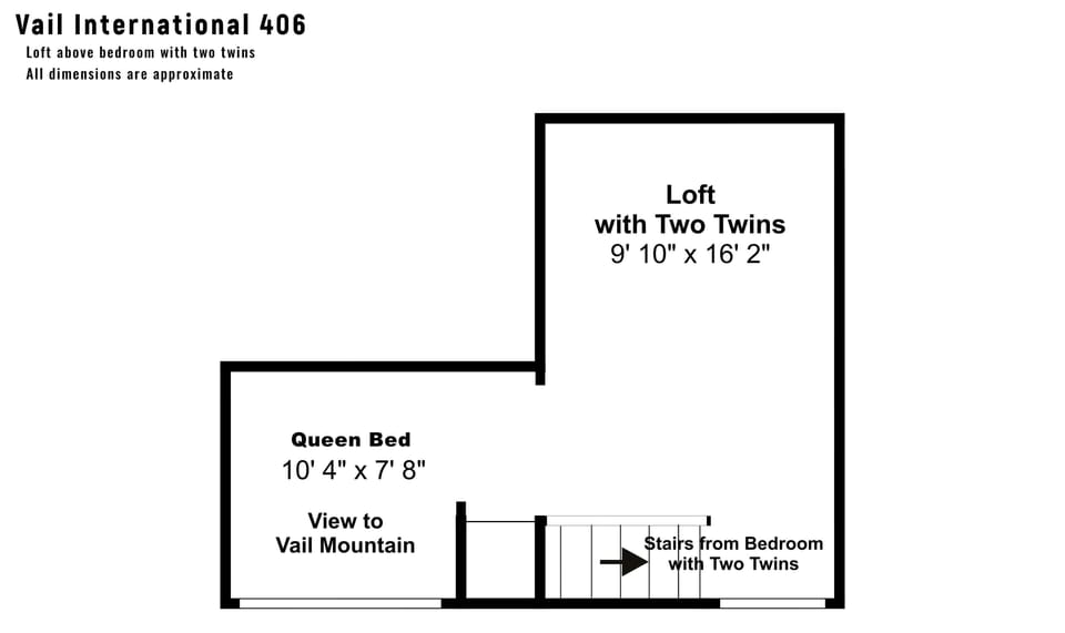 Loft above bedroom with 2 Twins floorplan