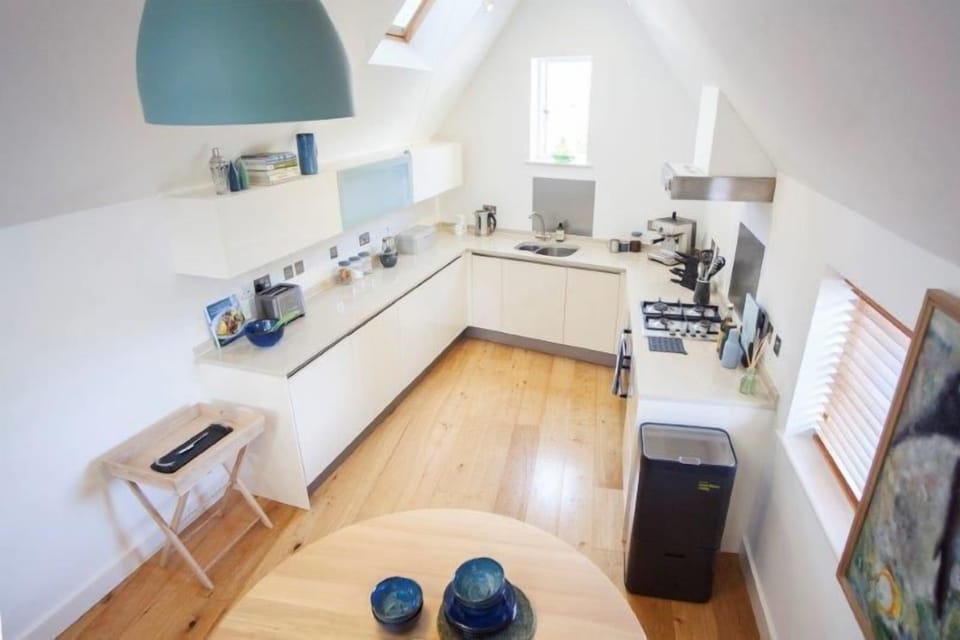 View from the lounge down to kitchen