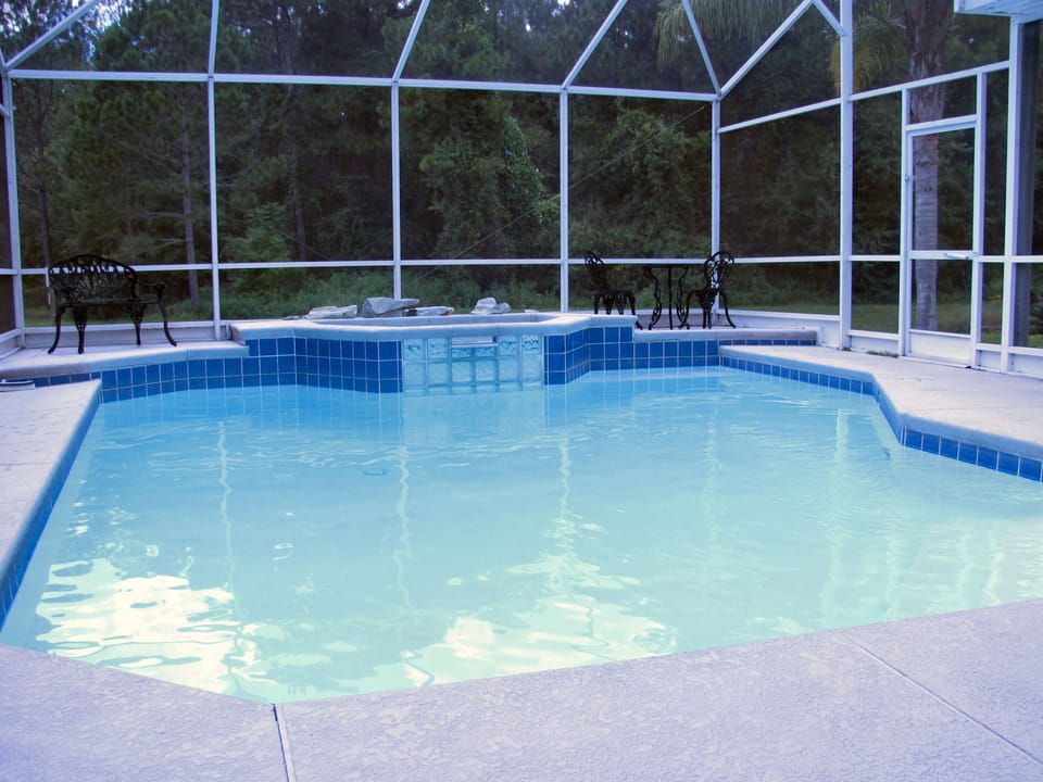 Private pool overlooking conservation area
