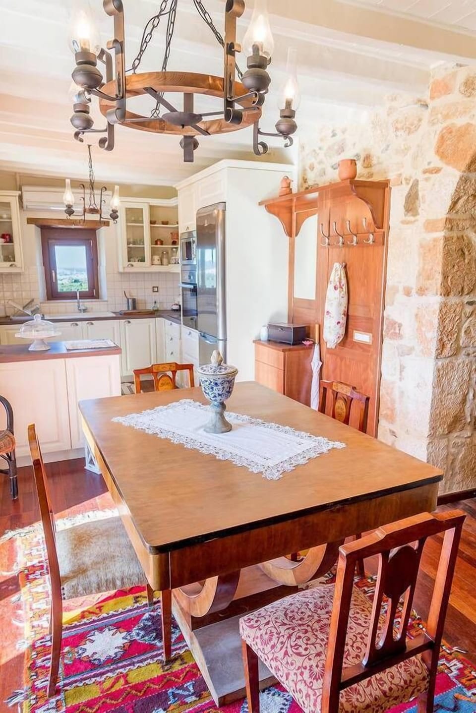 Dining area with elegant antique furniture