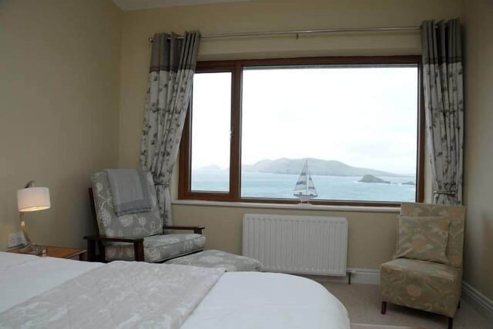 Downstairs double bedroom with spectacular Blasket Island view.