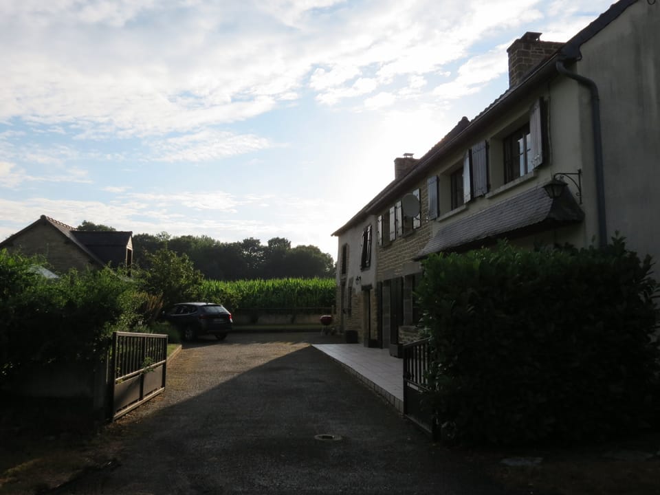 house at dusk
